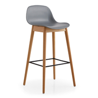 Chaise de bar moderne en PP et bois, idéale pour cuisine, bar à domicile et hôtel – Offre spéciale