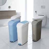 Poubelle sanitaire à pédale en plastique O-Cleaning 18L avec couvercle, poubelle à pédale pour salle de bain, conteneur à déchets hygiéniques