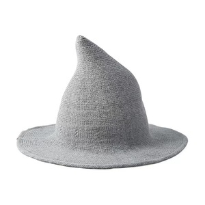 Sombrero de bruja de lana para Halloween, gorro plegable para fiesta de disfraces, sombrero de punto para mujer y hombre, sombrero de bruja para fiesta de pescador de lana - Product Image 2