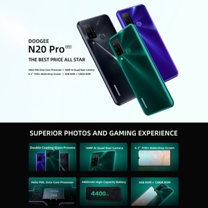 Nouveau <span class=keywords><strong>DOOGEE</strong></span> <span class=keywords><strong>N20</strong></span> <span class=keywords><strong>Pro</strong></span> 6 Go 128 Go Écran Goutte d'eau 6,3 Pouces Android 10.0 MTK6771V/CA Helio P60 Octa Core Téléphones Mobiles 4G - Product Image 5