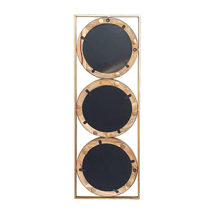 OVS 40x14 Inch 3 Piece <strong>Wall</strong> <strong>Mirror</strong> Adelaide Gold Frame Round Mango Wood <strong>Mirror</strong> <strong>Set</strong> - Product Image 4
