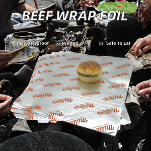 Custom Printed Beef <strong>Wrap</strong> Honeycomb Double-Sided Aluminum Foil Laminated Sandwich Sheet Food Grade Paper for <strong>Burger</strong> Wrapping - Product Image 3