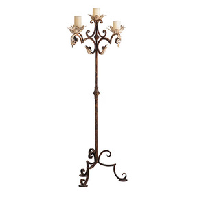 American Retro Wrought Iron Floor Candlestick With Three Lights For <b>Wedding</b> Home Decoration Rustic Style - Product Image 5