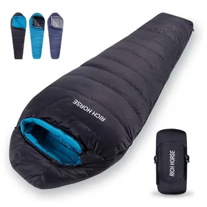 向下睡袋4季轻便便携式防水野营650FP向下妈咪睡袋带压缩袋