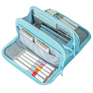 New Style Transparent Net Like Oxford & Plastic Fabric Durable Pencil Case Large Capacity Custom Colors <b>School</b> & Office Use - Product Image 3