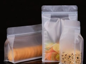 Túi Đựng Bột Đáy Phẳng Có Khóa Kéo Tùy Chỉnh Túi Đựng Hạt Thực Phẩm Túi Đóng Gói Tự Niêm Phong Khóa Kéo Trong Suốt - Product Image 5