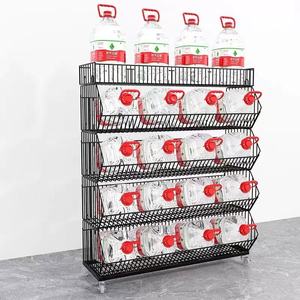 Soporte de exhibición grande de metal de un solo lado de 5 capas para supermercados, estante de almacenamiento de frutas y verduras en tiendas - Product Image 3