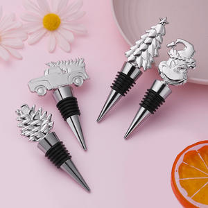 Custom Herbruikbare Metalen Wijn Stopper Zink Legering Antilope Vorm Kerstboom Dennenappel Genie Auto Ontwerp Voor Thuis Huwelijksfeest - Product Image 2