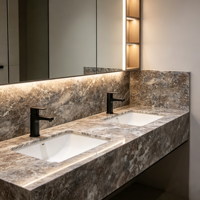 Pierre de quartz brun foncé élégante avec de riches veines naturelles pour la conception moderne de cuisines et de salles de bain