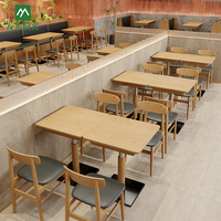 Meubles de restaurant et d'hôtel commerciaux modernes sur mesure, ensembles de tables et chaises en bois massif, sièges de banquette, café-restaurant respectueux de l'environnement