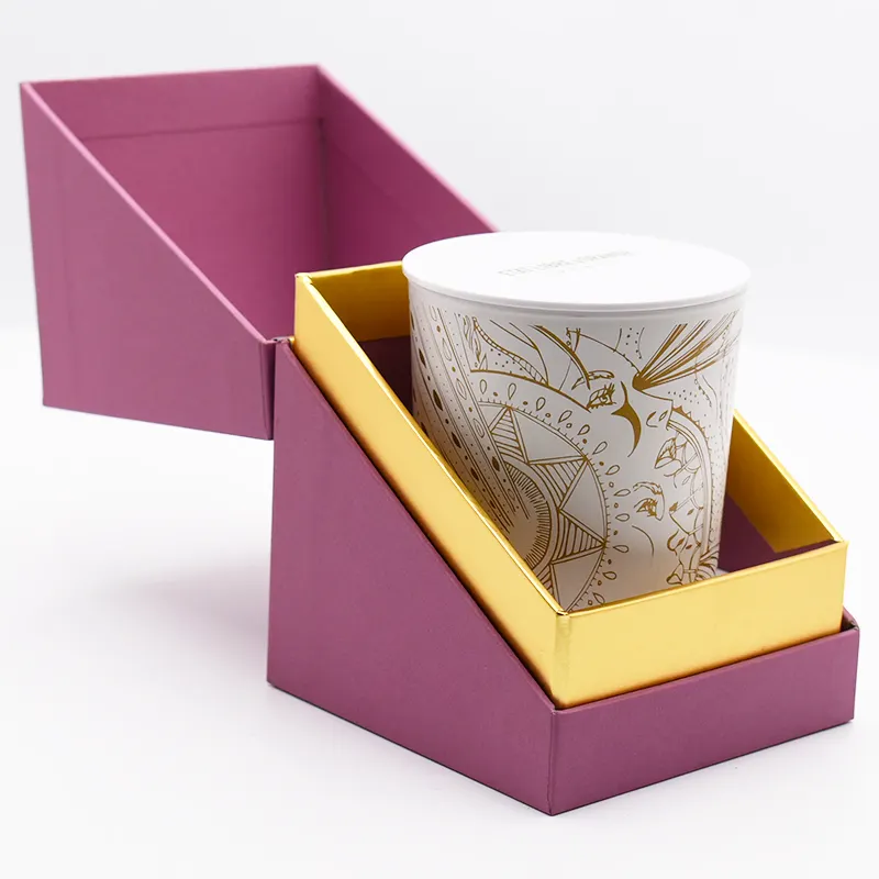 Customized luxury packaging rigid paper round tube candle box