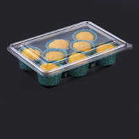 Boîte en plastique rectangulaire transparente sur mesure pour pâtisserie, biscuits, beignets, brownies, gâteaux