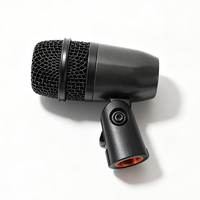 Microphone à condensateur cardioïde 25 mm pour batterie et grosse caisse avec support, professionnel pour diffusion en direct et enregistrement vocal, 48V