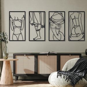 <span class=keywords><strong>Dessin</strong></span> au trait abstrait <span class=keywords><strong>minimaliste</strong></span> moderne pour <span class=keywords><strong>femme</strong></span> Décoration murale en métal Contour du <span class=keywords><strong>corps</strong></span> de la <span class=keywords><strong>femme</strong></span> pour chambre à coucher ou salon - Product Image 1