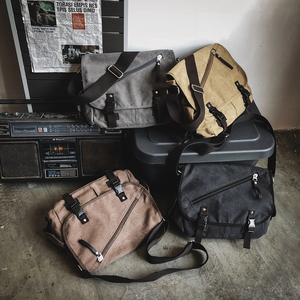 Sac messager en toile personnalisé de haute qualité pour hommes, sacoche décontractée avec plusieurs compartiments pour le collège et les voyages - Product Image 6