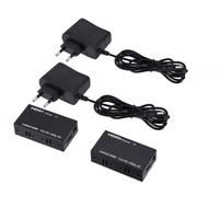 Bajeal/OEM Extenseur HD en alliage d'aluminium 60M 1080p 3D, Émetteur-récepteur d'extension de signal, Convertisseur Ethernet Cat5e/6 RJ45 Noir