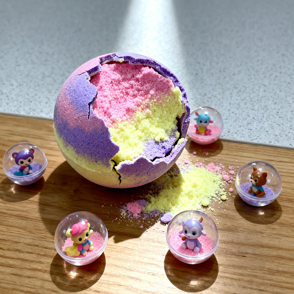 Rainbow Bath Bomb with Surprise Blind Box Figurines