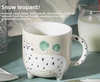 Mug en porcelaine YG importé, motif animalier peint à la main par un designer chinois, style nordique, pour café et eau