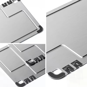 Planche à découper double face personnalisée avec aiguiseur de couteaux, rainure pour jus, planche à découper en acier inoxydable, ensemble de planches à découper en titane - Product Image 6