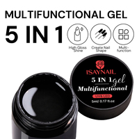 Gel UV professionnel multifonctionnel 5 en 1 pour extensions d'ongles, gels durs transparents