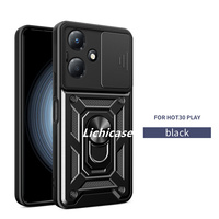 Coque arrière magnétique antichoc Lichicase pour Infinix Zero 30 Hot 30 Play Hot 30i 40i, étui blindé avec support anneau