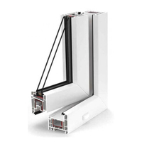 Porte extérieure moderne BOCHARM en PVC coupe-vent pour chambre et villa, ouverture horizontale, cadre en alliage d'aluminium, double vitrage trempé