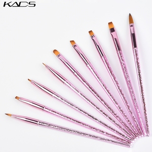 KADS – ensemble de pinceaux pour nail art en cristal dégradé rose, 9 pièces, en Nylon, pour dessin, gel UV, peinture, outil professionnel pour manucure - Product Image 5