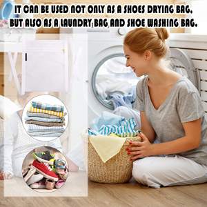 Sac de séchage pour chaussures pour sèche-<span class=keywords><strong>linge</strong></span>, 3 pièces, sacs de séchage en maille réutilisables pour baskets, sacs à <span class=keywords><strong>linge</strong></span> en nid d'abeille avec fermeture éclair et sangle pour machine à laver - Product Image 5