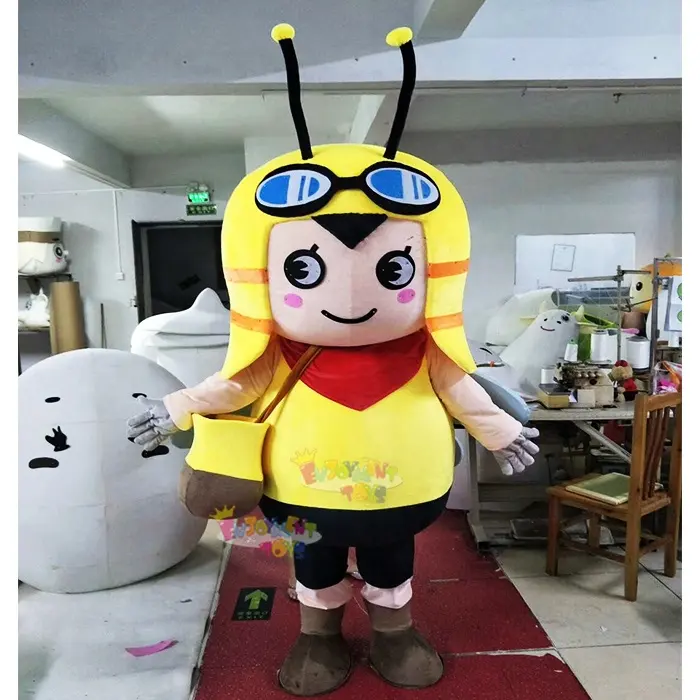 Hochwertige CE Adult Tier gelb Honigbiene Maskottchen Kostüm Cartoon Anime Cosplay Maskottchen Kostüm Karneval Halloween Traje