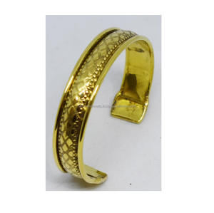 New Metal Cuff Bracelet <b>Gold</b> Plated Wide <b>Bangles</b> Brass Bracelets - Product Image 4