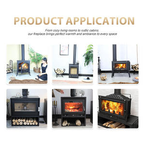 Precio de fábrica de alta calidad, estufas con forma artística, decoración de apartamento de leña de acero, chimenea suspendida de hierro - Product Image 6