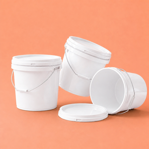 Seau en plastique PP pour scellant à béton, 1-30L, avec couvercle à brosse, conteneur de stockage pour époxy, polyuréthane, apprêt et scellant pour sols - Product Image 1