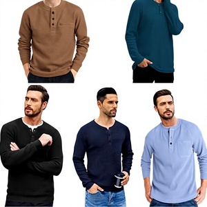 <b>Men's</b> Waffle Henley Sweatshirt Long Sleeve Pullover <b>Thermal</b> Loose Fit Chest Pocket Fall Winter <b>Top</b> - Product Image 6
