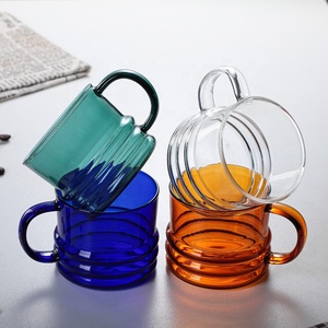 Nouvelle <span class=keywords><strong>tasse</strong></span> à café en verre teinté épaissi tasses à <span class=keywords><strong>expresso</strong></span> en verre borosilicaté avec soucoupe pour café - Product Image 1