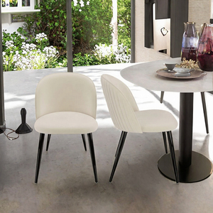 Modern Upholstered <b>Dining</b> <b>Chair</b> Fabric Seat Wood Legs Quilted Backside Wabi-Sabi Style <b>for</b> Hotel Villa <b>Dining</b> Room Wabi-sabi - Product Image 3