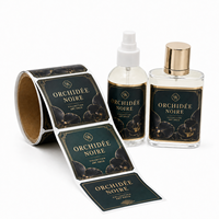 Étiquettes d'emballage de parfum avec logo en relief, estampage à chaud, résistantes aux rayures, adhésives pour coffret de parfum, impression personnalisée