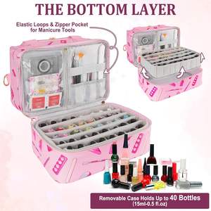 Échantillon gratuit Sac à dos de manucure haute capacité Offre Spéciale pour femmes Sac cosmétique de maquillage multifonctionnel - Product Image 3