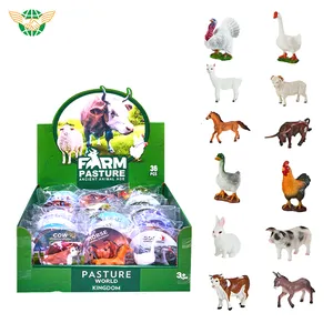 Vente en gros 36 Pcs Jouet Simulation Animaux Modèle En Plastique Enfants Jouets Ferme Volaille Animal Ensemble