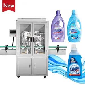 Easy to operate automatic 4 nozzle pet plastic bottle liquid laundry detergent filling machine