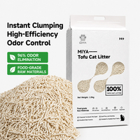 Litière pour chat de Chine, best-seller, haute qualité, écologique, sans poussière, haute absorption, 100% naturelle, à base de tofu