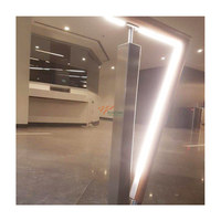 Balcon escalier sans cadre tube carré tuyau main courante support garde-corps en verre avec lumière led