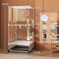 Cage à oiseaux de luxe de grande taille en fer massif pour petit perroquet, calico, canari, avec support pour usage domestique en intérieur
