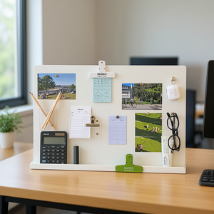 BANACO Easy Clamp Steel Partition Magnetic <b>Whiteboard</b> <b>Desk</b> Organizer for Office Home Workspace - Product Image 3
