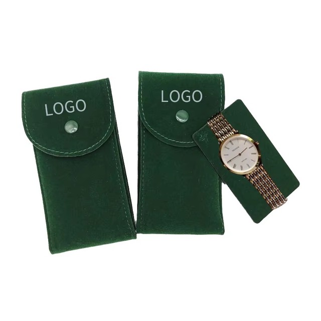 Green Microfiber Watch case with Snap Luxury Suede Watch Pouch for Watch Storage & Protection