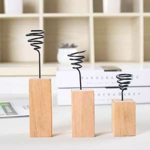 Nouveau design Tillandsia air <span class=keywords><strong>porte</strong></span>-<span class=keywords><strong>plante</strong></span> avec spirale métallique bloc de bois taille personnalisée air <span class=keywords><strong>plante</strong></span> debout support bureau intérieur déco - Product Image 2