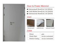 Porte coupe-feu commerciale en tôle d'acier galvanisé, porte en acier ignifuge pour centre commercial, hôpital, immeuble de bureaux