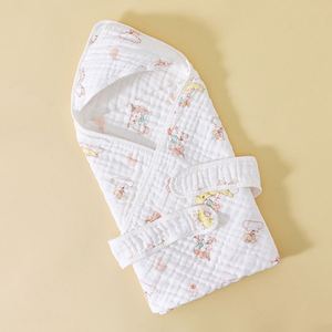 Couverture à capuche absorbante écologique pour bébé, serviette de bain à capuche pour enfants - Product Image 1