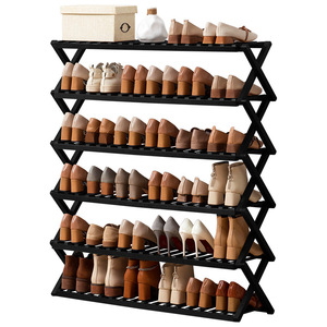 Étagère à chaussures pliable en bambou sans installation, porte d'entrée, petit dortoir, rangement monobloc, armoire à chaussures personnalisable - Product Image 5