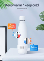 Botol Air Stainless Steel Smart 304 dengan Speaker 500ml, Dapat Digunakan Kembali, Vakum Terisolasi, Layar Temperatur, Audio Nirkabel, Pengisian Daya USB