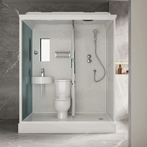 Toilettes d'extérieur portables en HDPE avec porte et douche, structure en acier, ignifuges, durables, écologiques, pratiques, design chinois - Product Image 3
